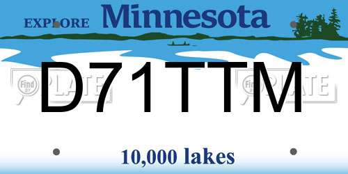D71TTM Minnesota License Plate