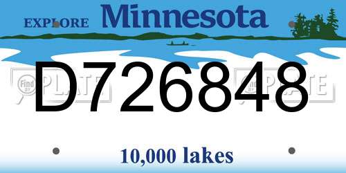 D726848 Minnesota License Plate