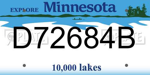 D72684B Minnesota License Plate