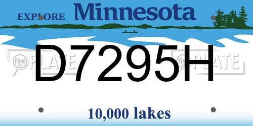 D7295H Minnesota License Plate