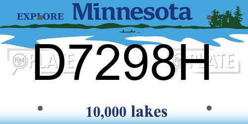 D7298H Minnesota License Plate