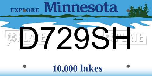 D729SH Minnesota License Plate