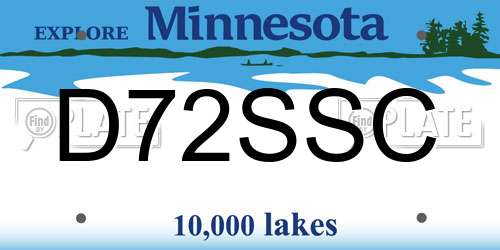 D72SSC Minnesota License Plate