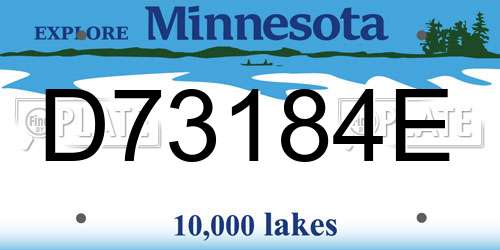 D73184E Minnesota License Plate