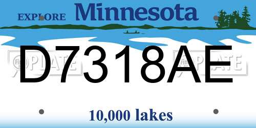 D7318AE Minnesota License Plate