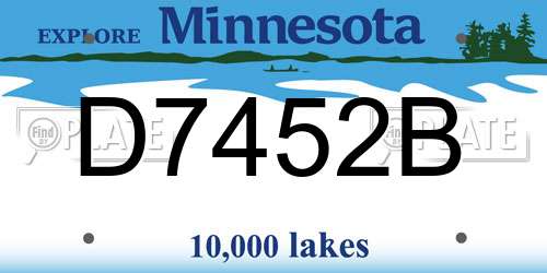 D7452B Minnesota License Plate