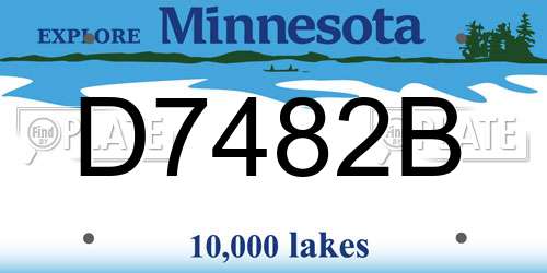D7482B Minnesota License Plate