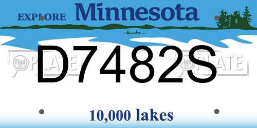 D7482S Minnesota License Plate