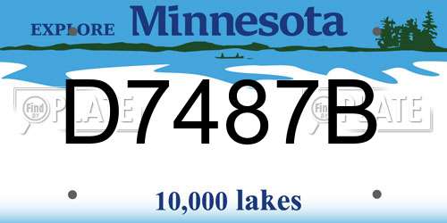 D7487B Minnesota License Plate