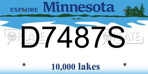 D7487S Minnesota License Plate