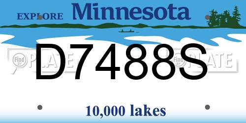 D7488S Minnesota License Plate