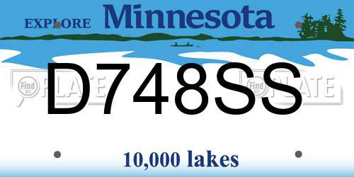 D748SS Minnesota License Plate