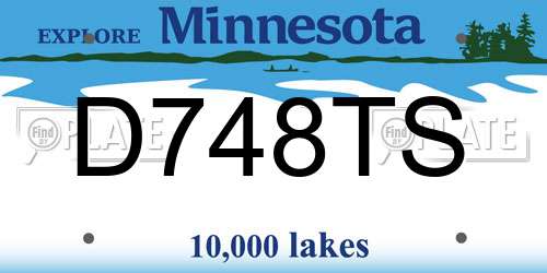 D748TS Minnesota License Plate
