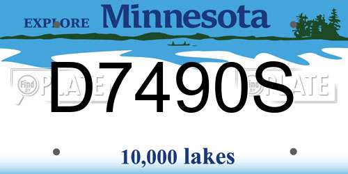D7490S Minnesota License Plate