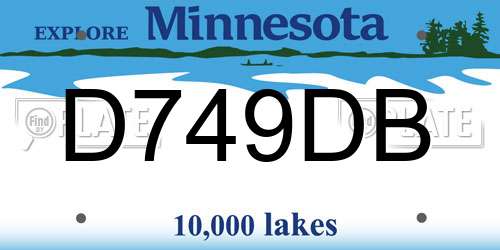 D749DB Minnesota License Plate