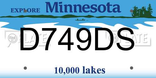 D749DS Minnesota License Plate