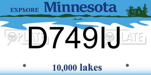 D749IJ Minnesota License Plate