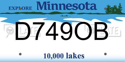 D749OB Minnesota License Plate