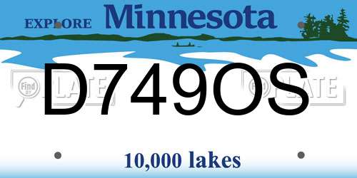 D749OS Minnesota License Plate