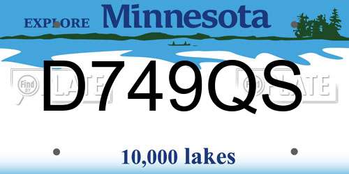 D749QS Minnesota License Plate