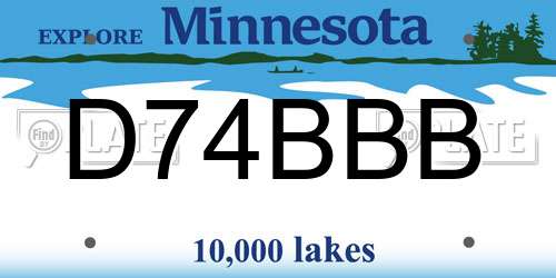 D74BBB Minnesota License Plate