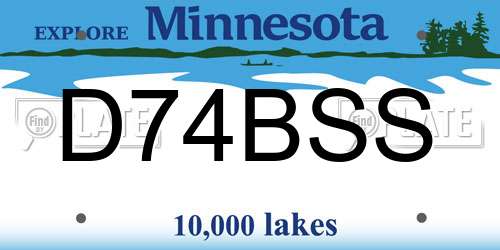 D74BSS Minnesota License Plate