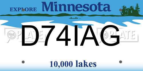 D74IAG Minnesota License Plate