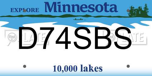 D74SBS Minnesota License Plate