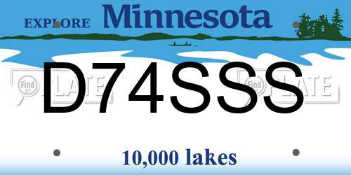 D74SSS Minnesota License Plate