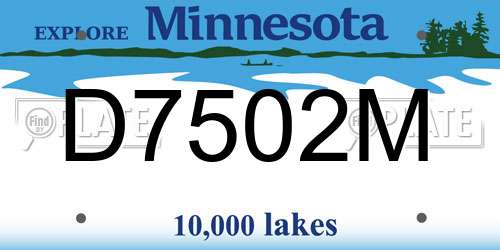 D7502M Minnesota License Plate
