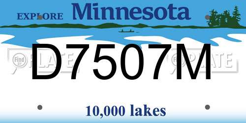 D7507M Minnesota License Plate