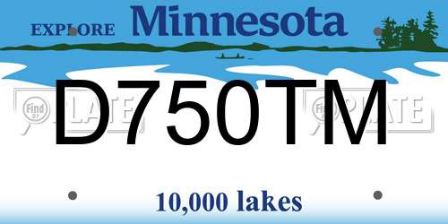 D750TM Minnesota License Plate