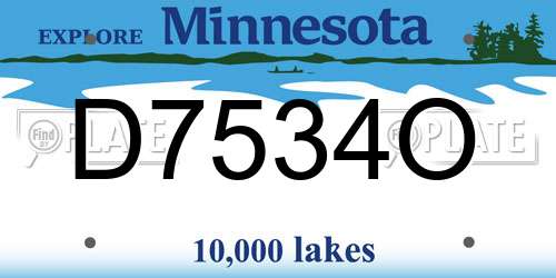 D7534O Minnesota License Plate