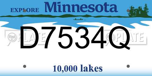 D7534Q Minnesota License Plate