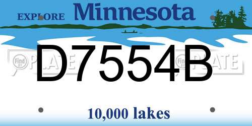 D7554B Minnesota License Plate