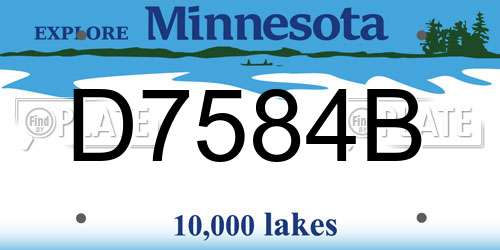 D7584B Minnesota License Plate