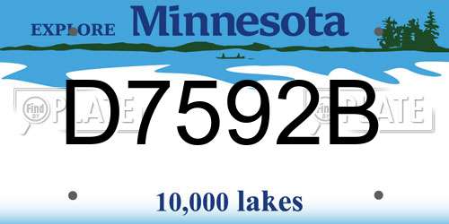 D7592B Minnesota License Plate