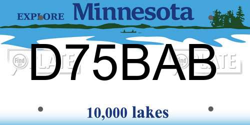 D75BAB Minnesota License Plate