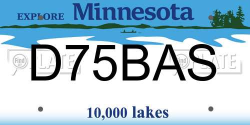 D75BAS Minnesota License Plate