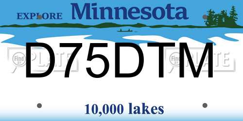 D75DTM Minnesota License Plate