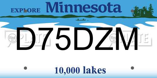 D75DZM Minnesota License Plate