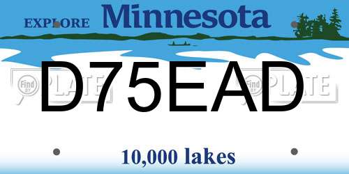 D75EAD Minnesota License Plate