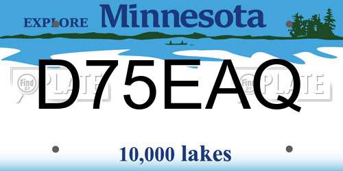 D75EAQ Minnesota License Plate