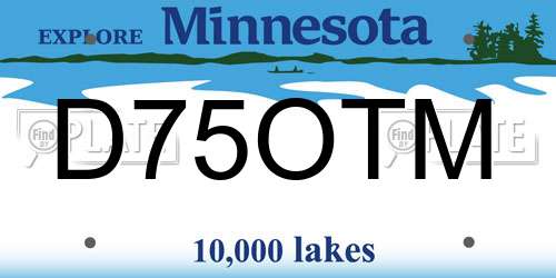 D75OTM Minnesota License Plate