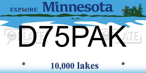 D75PAK Minnesota License Plate