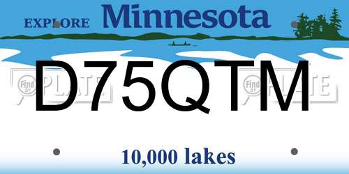 D75QTM Minnesota License Plate