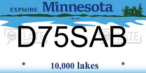 D75SAB Minnesota License Plate