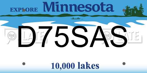 D75SAS Minnesota License Plate