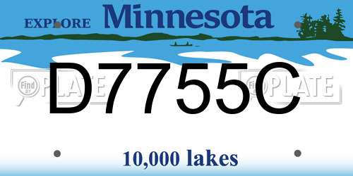 D7755C Minnesota License Plate
