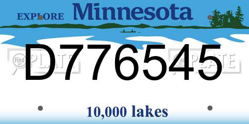 D776545 Minnesota License Plate